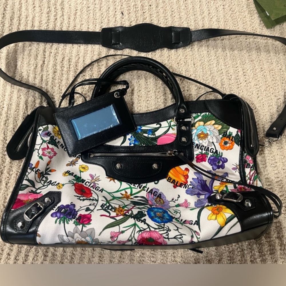 Gucci x Balenciaga Floral Print City Bag